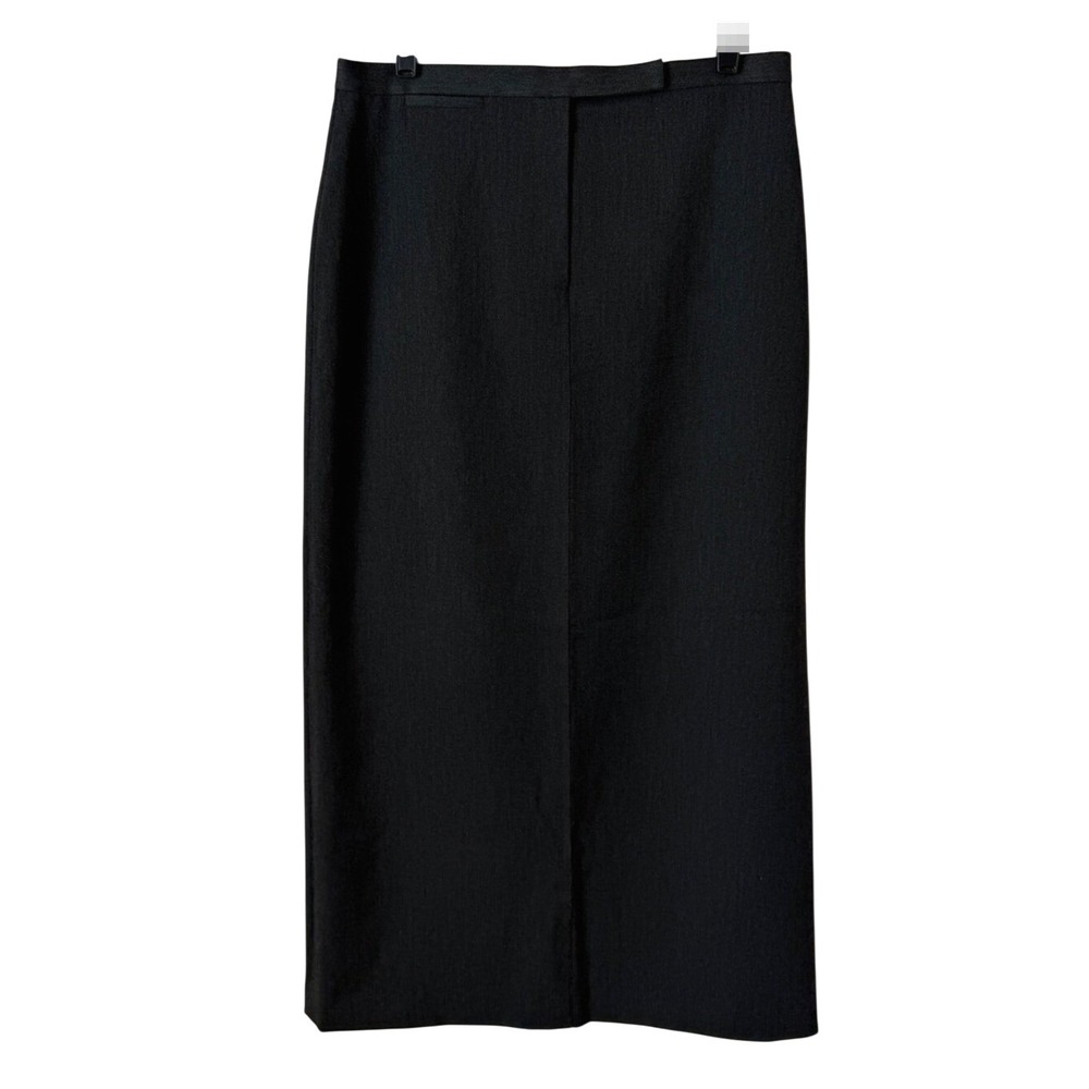 Talbots Stretch Dark Gray Classic Maxi Skirt Slit Minimalist Office Chic 12